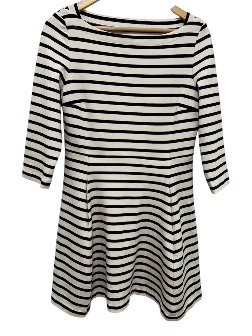 Kate Spade Broome Street Boatneck Dress in a black and white striped size M